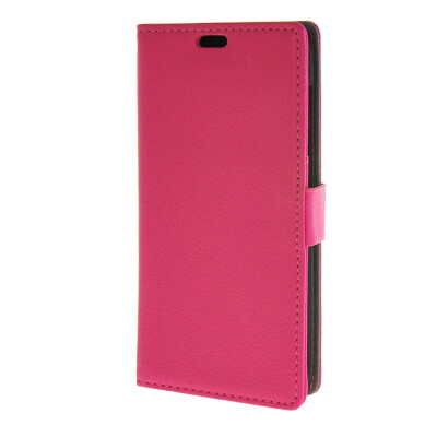 

MOONCASE Litch Skin Leather Card Slot Wallet Bracket Back Case Cover for Huawei Y625 Hotpink