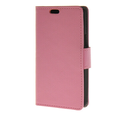 

MOONCASE Simple Leather Flip Wallet Case Card Slot Stand Back Cover for LG Joy H220 Pink