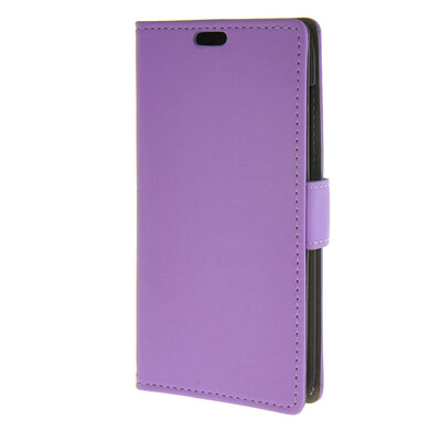 

MOONCASE Простой стиль кожаный бумажник флип карты отойти чехол для Huawei Ascend Y625 фиолетовый