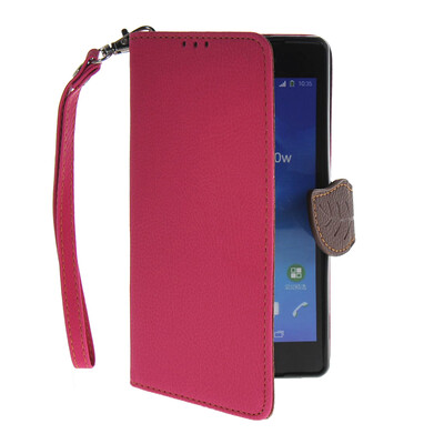 

MOONCASE Лич кожи Кожа держатель карты бумажник чехол с Kickstand чехол для Sony Xperia Z2 ярко-розовый