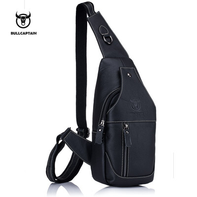 

BULL CAPTAIN 2017 Fashion Genuine Leather Crossbody Bags men casual messenger bag Small Brand Designer Male Shoulder Bag 019