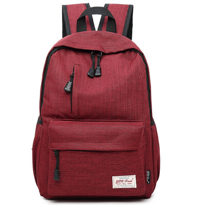 

Pure Color Shoulder Bag Travel Backpack for Middle School Student Bag Female Leisure Couple Rucksack Waterproof