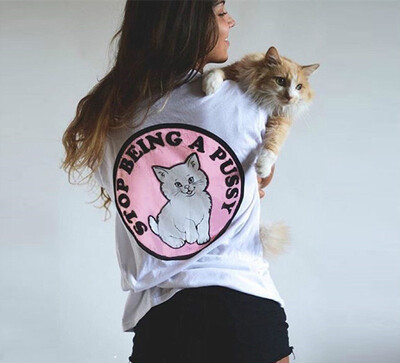 

Cat Pink Popular Hip Hop Street Skateboarding Harajuku Japanese Short-sleeved T-shirts for Men and Women