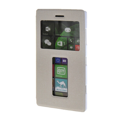 

MOONCASE Сторона Флип жесткий борт тонкий кожаный кронштейн Окно чехол для Nokia Lumia 830 ярко-розовый
