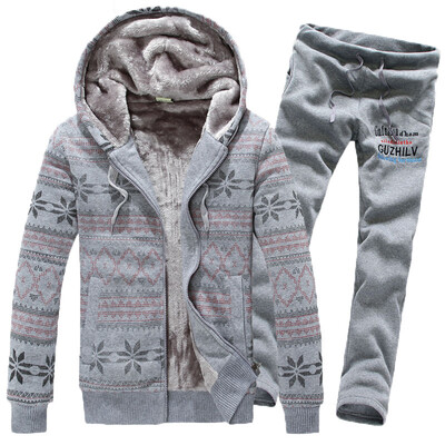 

Zogaa Autumn And Winter Mens Suit Christmas Snowflake Add Wool Thick Couple