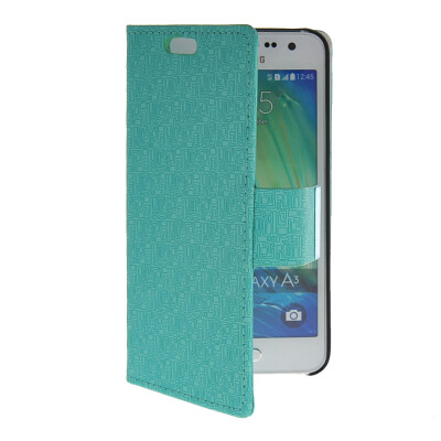 

MOONCASE Slim Leather Side Flip Wallet Card Slot Pouch with Kickstand Shell Back Case Cover for Samsung Galaxy A3 Mint Green