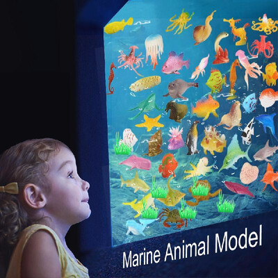 

52Pcs Ocean Sea Animal Assorted Mini Vinyl Plastic Animal Toy Set Realistic Sea Life Figure Educational Bath Toy for Child Party C