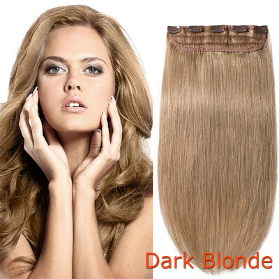 

16-24inch Human Hair 34 Full Head 1 Piece 5 Clips Long Thick Soft Silky Straight for Women Beauty