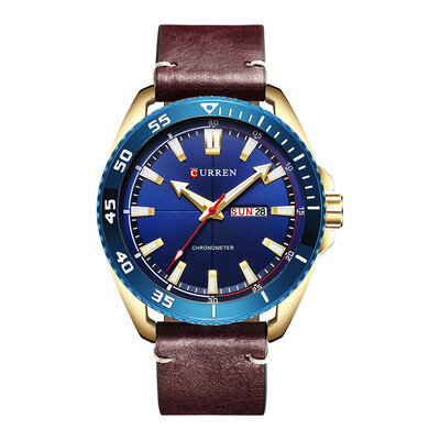 

2017 new CURREN 8272 Top Brand Luxury watch men date display Fashion Leather Quartz Wrist Watches relogio masculino