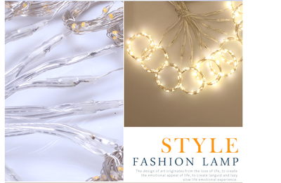

USPLED lamp string remote control copper wire curtain lamp ins net red room decoration christmas star warm white color lamp 33 me