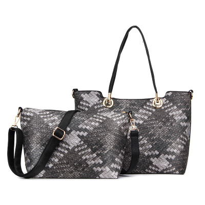 

Realer® Brand Women Composite Bag National Style Large Woven Bucket Tote Bag Knitting PU Leather Women Shoulder Bag Messenger Bag