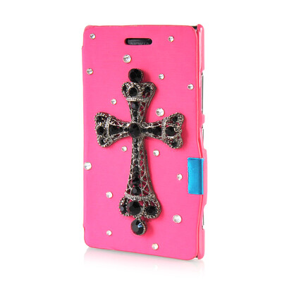 

MOONCASE Luxury Flower Crystal Leather Side Flip Wallet Pouch ЧЕХОЛ ДЛЯ Nokia Lumia 925