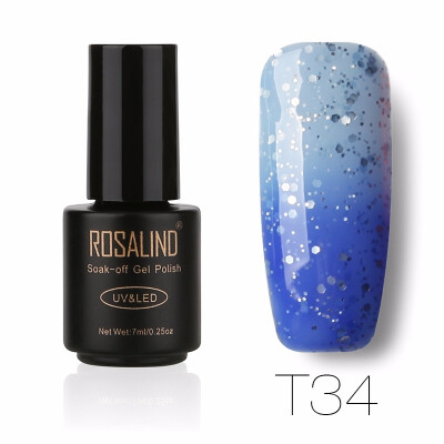 

ROSALIND Gel 1S 7ML Changing Temperature Nail Polish UV LED Glitter Manicure Nail Art Semi Permanent Soak Off Gel Lacquer