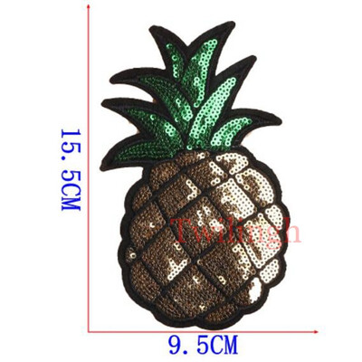 

twilingh Patches Sewing Iron-On Accessories Big Fruit Embroidered Sequined Patches For Clothing