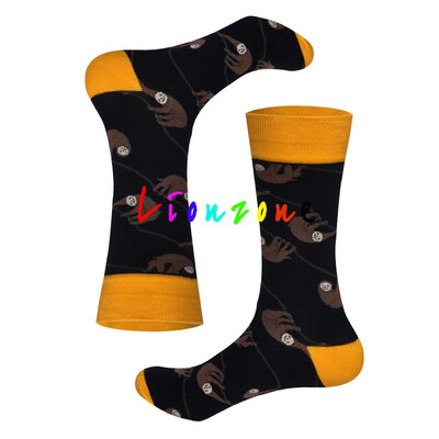 

LIONZONE 2018 New Arrived Happy Socks Neutral Lovers Crazy Animals Cactus Kangaroo Penguin Tiger Design Combed Cotton Socks