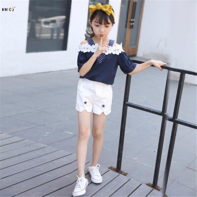 

Teenage Girl Clothing Suits Sling Shirt & Shorts Summer Flower Short Sleeve Cotton Kids Clothes Set 4 5 6 7 8 9 10 11 12 Years