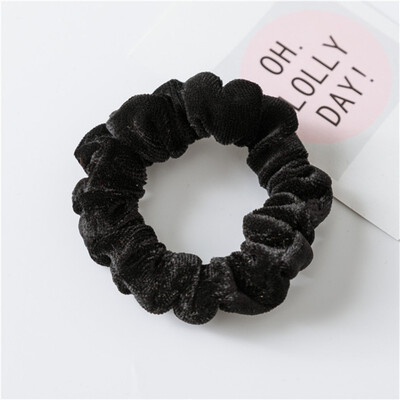 

New Fashion Luxury Soft Feel Velvet Hair Scrunchie Ponytail Donut Grip Loop Holder Stretchy Hair band for women