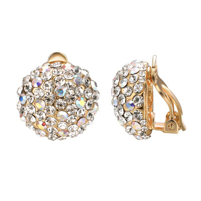 

Yoursfs Clip On Earrings For Women 17mm Large Crystal Rhinestone Statement Clip Earrings