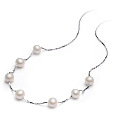 

Beijing Run Pearl Allure Love 7-8mm freshwater pearl hanging beads necklace with a pair of 10cm