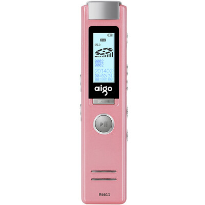 

Patriot aigo R6611 recording pen professional mini HD remote noise reduction MP3 player learning meeting for 8G pink