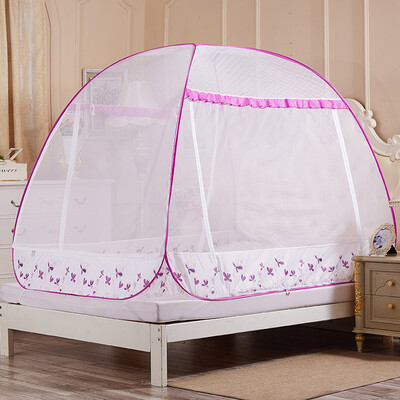 

Ying Xin mosquito nets Home Textiles three to open the door to be installed yurt mosquito dome nets foldable wire back to the word mosquito net 18 meters bed green