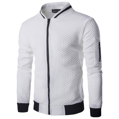 

Mens Active Jacket Coat Long Sleeve Casual Patchwork Stand Collar Zipper Sweatshirt