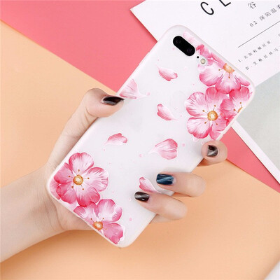 

Flower Phone Case For iPhone 6 6s Plus Clear Rose Floral Cases For iPhone X 8 7 6S Plus