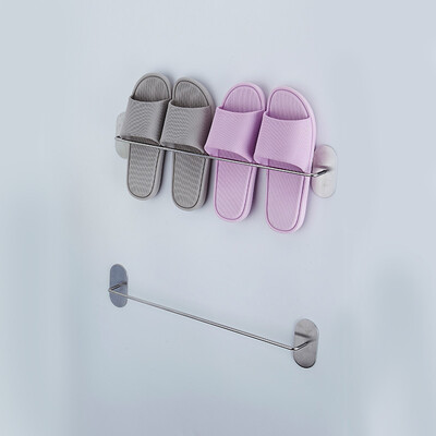 

Hundred words free punching slippers stainless steel slippers drain rack bathroom bathroom rack stainless steel long rod slippers