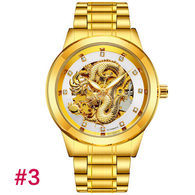 

Golden Dragon Wrist Watch Men Automatic Mechanical Watch Mens Watches Top Luxury Brand Famous Clock For Male Relogio Masculino