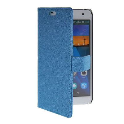

MOONCASE Slim Leather Side Flip Wallet Card Slot Pouch with Kickstand Shell Back чехол для Huawei Ascend G7 Blue
