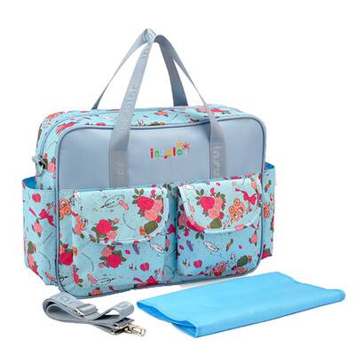 

Mummy Handbag Baby Diaper Nappy Changing Mat Big Floral Mother Storage Bag