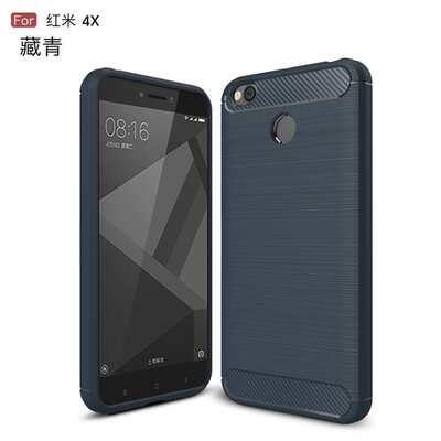 

For Xiaomi Redmi 4X Carbon Fiber Phone Cases Soft TPU Anti-Knock Cover For Xiaomi Redmi 4X case