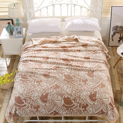 

Super Soft And Thick AutumnWinter Warm Blanket Flannel Flannelette Coralline Pile Sheets Shellfish Jacquard Blanket