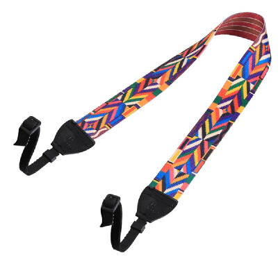 

Retro Style Double Cotton Yard Colorful Pattern Shoulder Neck Strap Camera Strap Bags Wristband for Canon SLR DSLR Cameras