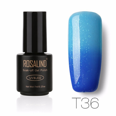 

ROSALIND Gel 1S 7ML Changing Temperature Nail Polish UV LED Glitter Manicure Nail Art Semi Permanent Soak Off Gel Lacquer