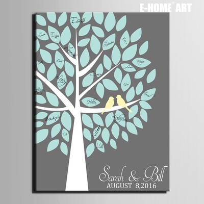 

Fingerprint Signature Guest Signature Party Gift Wedding Canvas Signing Board - Lover Under The Love Tree Wedding DIY Decoration