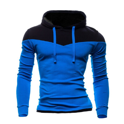 

Zogaa New Autumn&Winter Mens Hoodies Contrast Color Slim Thickened Fleece Hoodies