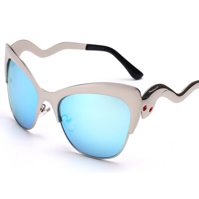 

FEIDU High Quality Metal Cat Eye Sunglasses Women Brand Designer Coatting Mirrored Sun Glasses Oculos De Sol Feminino