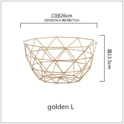 

Nordic ins home storage decorative craft ornaments black gold wrought iron fruit snack basket metal storage basket fruits plate