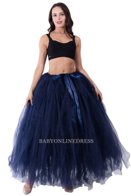 

High Quality 3 Layers 100cm Summer Long Tulle Skirt Fashion Pleated TUTU Skirts Womens Lolita Petticoat Bridesmaids