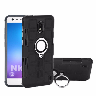 

SHS Phone Case For Nokia 28 Luxury Armor Ring Bracket Silicon TPU Lattice texture Protection