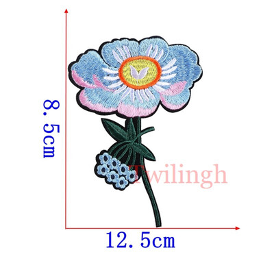 

1 Pcs Flowers Patches Embroidered Sticker Sew Iron On Patch Blue Pink Applique Garment DIY Clothes Repair Badges For Wedding