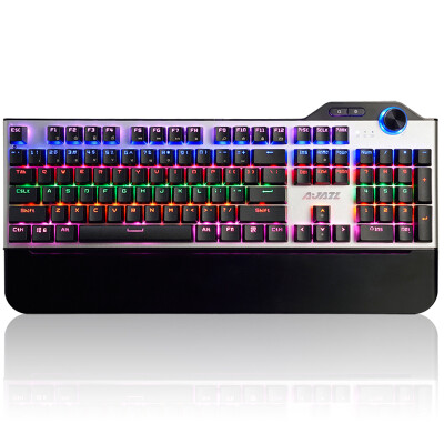 

Black Jazz (Ajazz) assassin alloy version mixed light full-color mechanical keyboard 107 key silver green axis backlight game office computer notebook keyboard