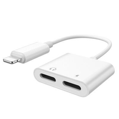 

For Apple X 8 7 Plus 2 in 1 Lightning Audio Adapter Cable Charging & transferring Double USB Splitter