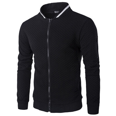 

Mens Active Jacket Coat Long Sleeve Casual Patchwork Stand Collar Zipper Sweatshirt