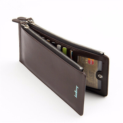 

Shozafia Mens Long Zipper Ultra thin Wallet