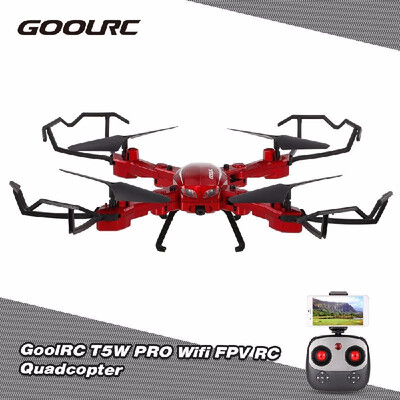 

GoolRC T5W PRO 24G 4CH 720P HD Camera Wifi FPV Foldable RC Quadcopter Selfie Drone One-key Return Altitude Hold Two Battery