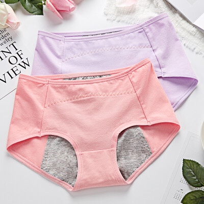 

Yu Zhaolin underwear female physiological pants female anti-side leakage in the high waist safety underwear menstrual menstrual ladies underwear no trace light pink light purple code