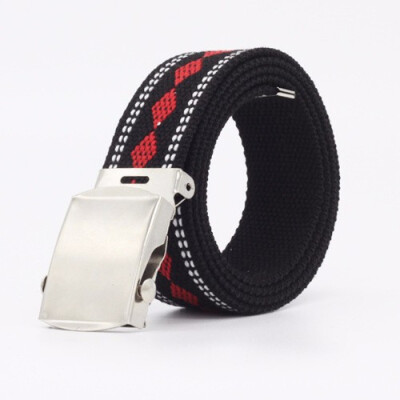 

Male&female youth Casual Rock&roll Metallic stripe Canvas belt