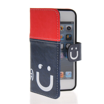 

MOONCASE Leather Side Flip Wallet Card Slot Pouch Stand Shell Back ЧЕХОЛ ДЛЯ Apple iPhone 5 5S Red Blue